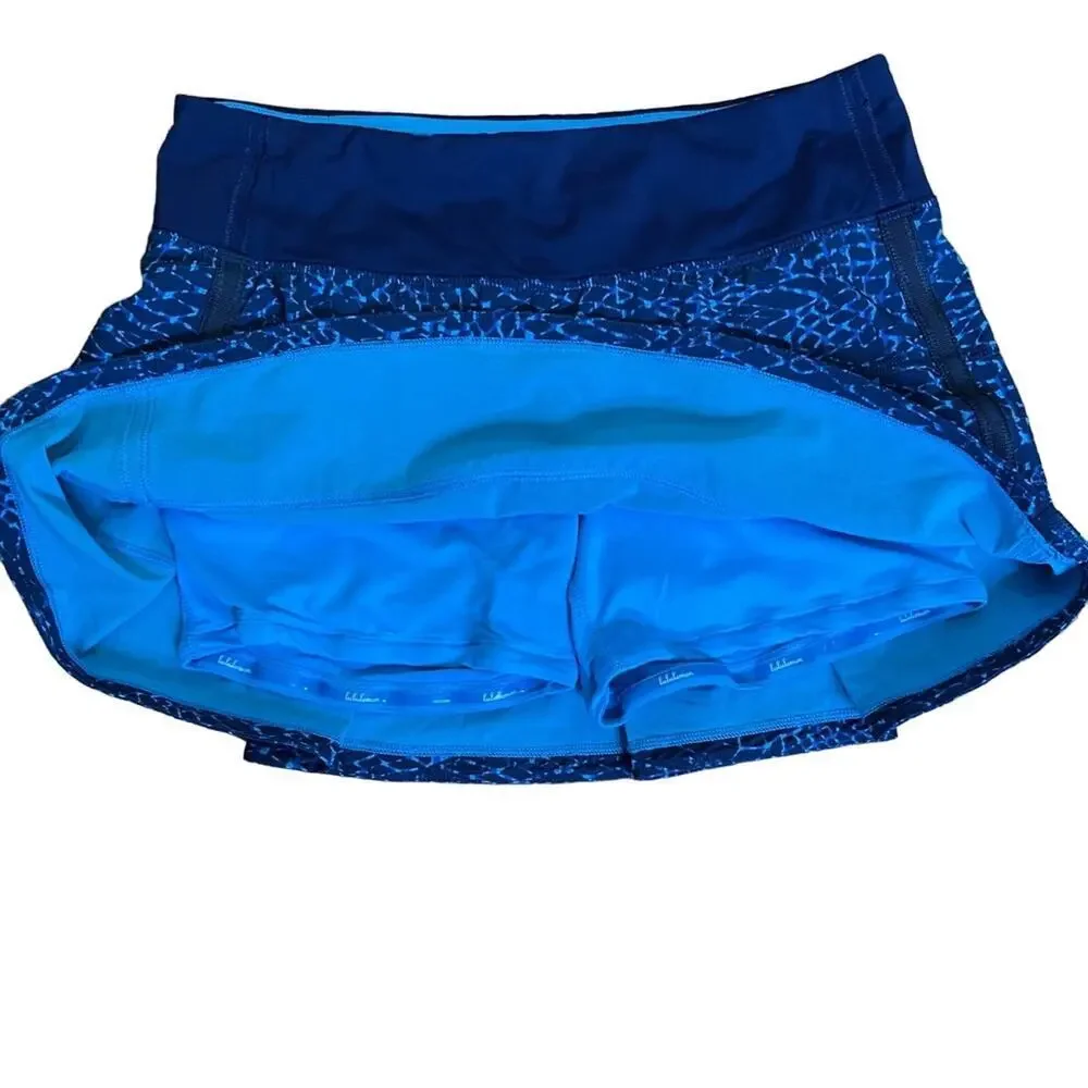 Lululemon Pace Rival Skirt II Samba Snake Hero Blue Size 4